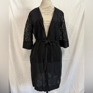 Elegant Black Lace Robe